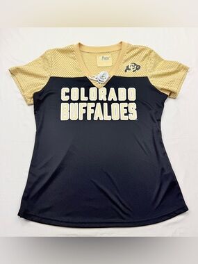 Colorado Buffaloes Women's Black and Gold Lace-Up V-Neck Jersey